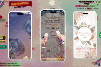 design video invitation wedding, party, birthday under 20 dollar