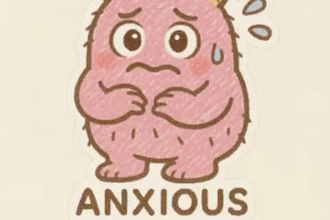 create cute monster anxiety stickers for digital use