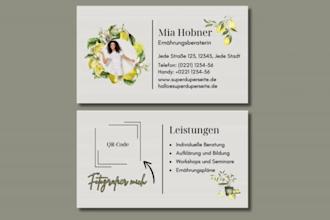 design professional, modern business card with qr code