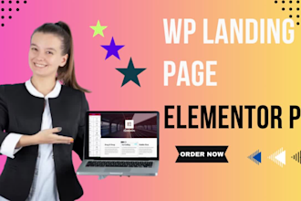 create professional wordpress landing page design with elementor pro