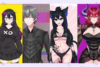 design live2d model for vtuber, live2d model, vtuber rigging
