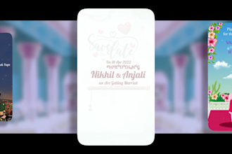 design wedding, birthday, baby shower animated invitation