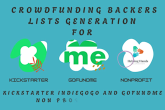 generate crowdfunding backers list for kickstarter, nonprofit, gofundme campaign
