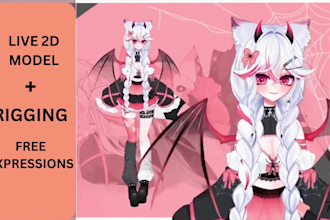 design and rig live2d model vtuber model live2d rigging 2d vtuber commission