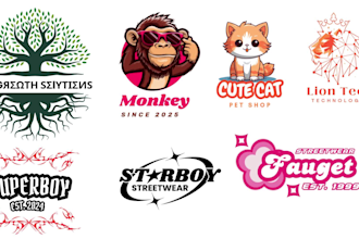 design unique logo, sticker, badge, patch and label