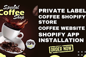 do private label coffee shop shopify website coffee website bakery cookies store