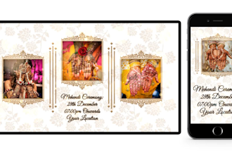 make indian wedding invitation video in full HD or vertical 1080p