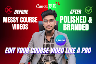 professionally edit any type of canva course video like udemy or zoom courses