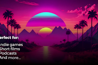 compose a custom synthwave intro for youtube and podcasts