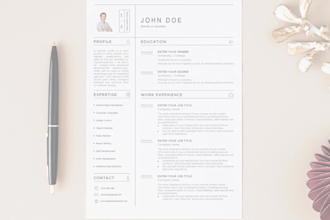 design a professional CV or resume in editable format