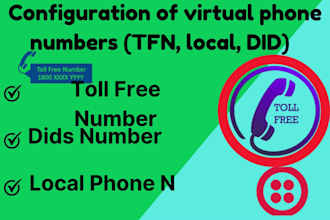provide and configure virtual phone number like tfn, local, did worldwide