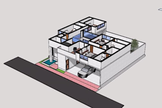 make architecture 3d model in rhino or sketchup 3d