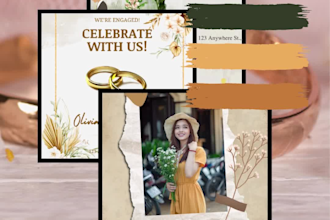 design stunning invitations cards and reels ,birthday cards and videos