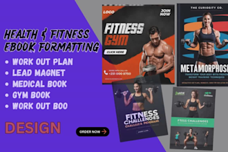 design health fitness ebook, medical book, lead magnet gym guide workout plan