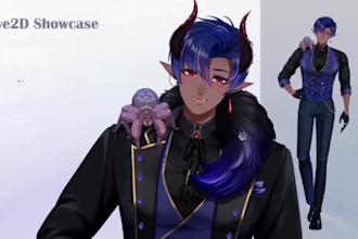 draw and rig 2d vtuber model, live2d vtuber, live2d model, vtuber rigging