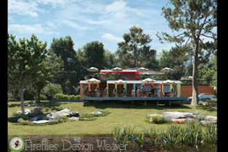 design 3d container house model and render