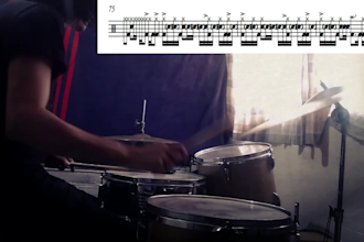 transcribe the drum parts into clean, professional notation
