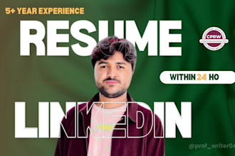 write modern, ats friendly resume, cover letter and linkedin
