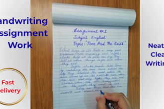 write handwritten assignments, custom writing, documents, letters, and notes