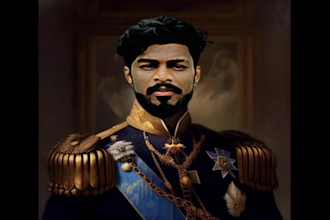 make custom royal portrait digital art of people or pets for gifts