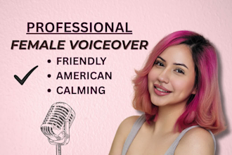 record a friendly american female voiceover