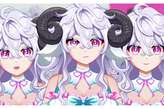design and rig pro vtuber character in live2d, for vtuber model and vtube studio