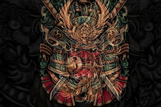do vector art with japanese  style for t shirt, jaket,  etc