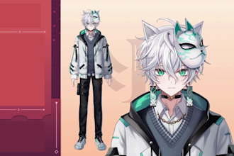 draw and rig live2d model, vtuber model, 2d vtuber, live2d rigging, anime