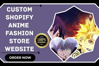 design anime shopify website fashion clothing shopify store shirt manga website