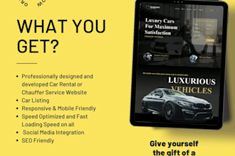 develop responsive chauffer, limousine, taxi and car rental and booking website