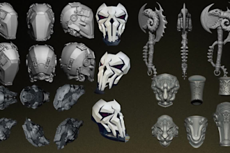 sculpt 3d cosplay modelling armor helmet weapon mask props for 3d printing