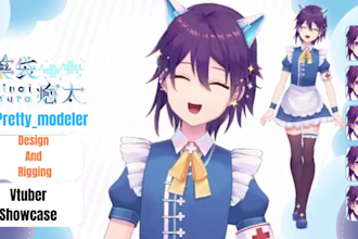 design and rig pro live2d vtuber model anime, 2d vtuber for vtube studio