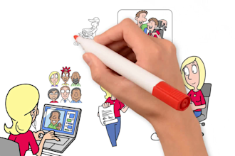 make a custom whiteboard animation doodle explainer video
