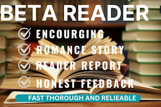 be your romance  beta reader, alpha reader, beta reading and book editing