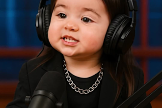 create viral baby talking podcast, ai baby podcast video