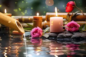 provide 50x1 hour tranquil meditation relaxing music video for youtube