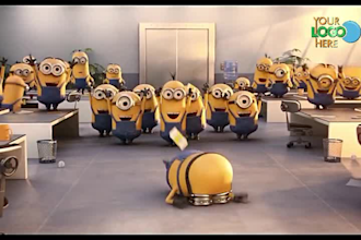 do funny minion logo animation short video ads in 6 hrs