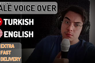 do corporate english and turkish voice over and podcast