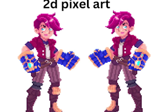 make pixel art, pngtuber, giftuber character for stream, tile, map, 2d sprites
