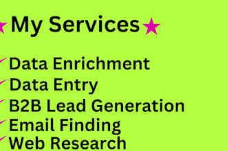 do data enrichment, b2b lead generation, web research, linkedin lead, data entry