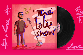draw cartoon spotify cover art for your music, song and album