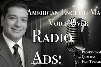 record your deep american male voice over artist and voice actor project