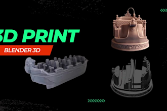 sculpt any model for 3d print in zbrush , and blender