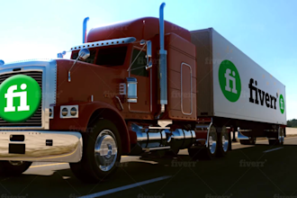 make semi truck logo reveal intro