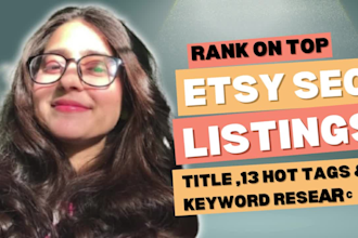 do etsy SEO listing, titles, tags to rank and boost sales