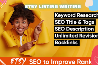 write etsy SEO title, tags and etsy listing product description