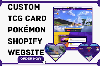 build a custom pokemon trading card website or shopify tcg store design fast