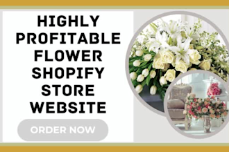 design flower florist plants floral decoration bouquet pet shopify store website