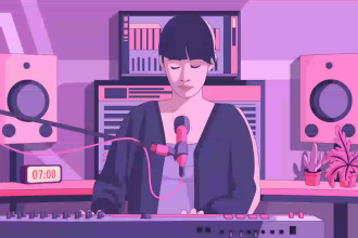 create lofi loop animation illustration and animated gif