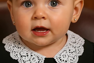 create viral baby talking podcast, ai baby podcast video